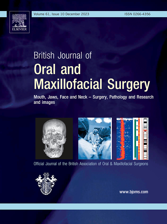 Go to journal home page - British Journal of Oral and Maxillofacial Surgery